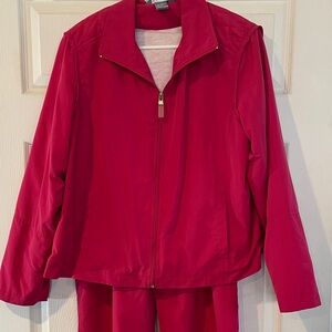 Koret Petite Size PL Bold Pink Zip-Up Jacket and Matching Pants Outfit